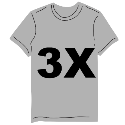 3X tshirt item