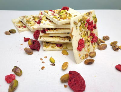 Raspberry Pistachio White Chocolate Bark item
