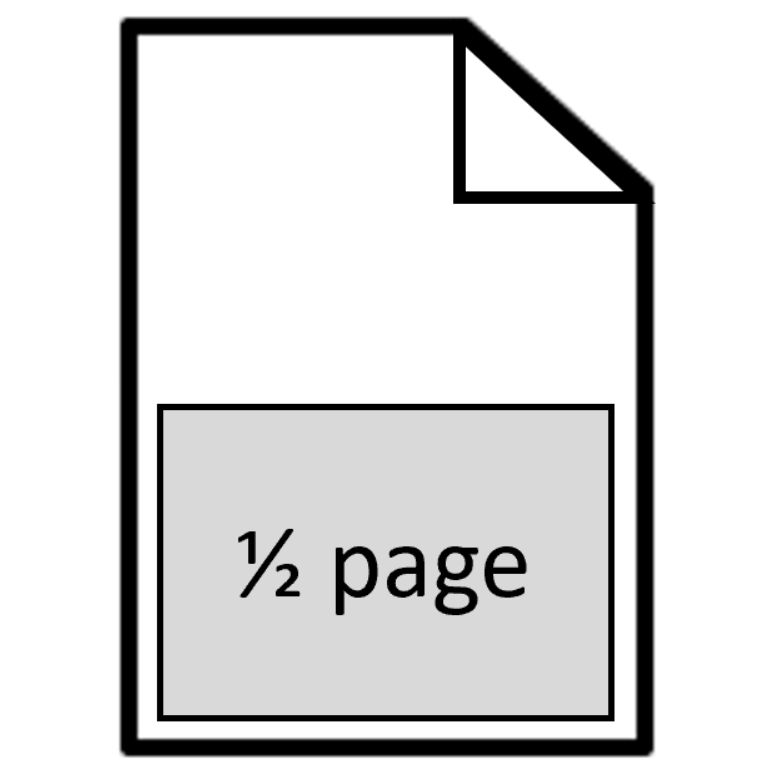 Half-page Ad (about 4.5" x 3.5") item