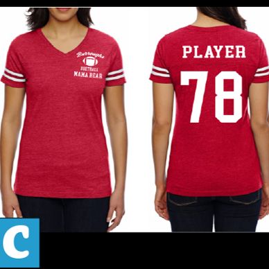 C- Ladies RED Personalized Jersey Tee item