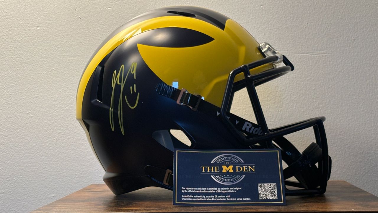 JJ McCarthy Signed Full Sized Michigan Helmet (Authentication Provided)