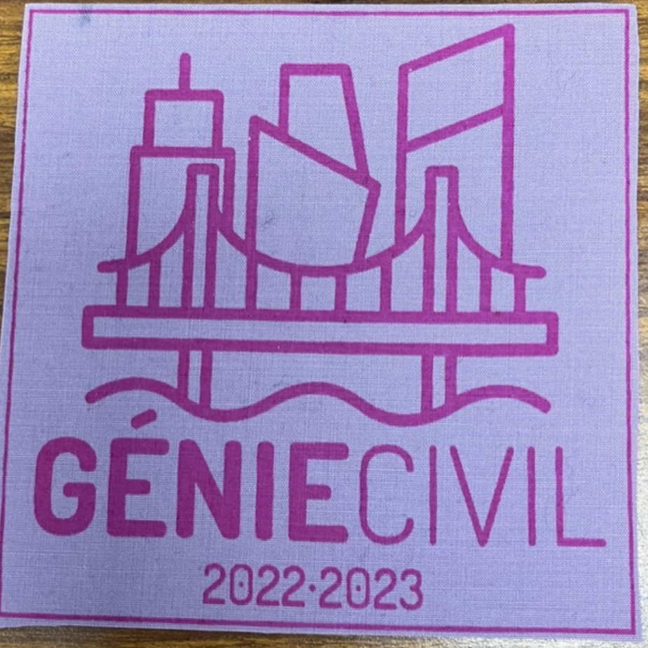 Patch génie civil rose sur violet item