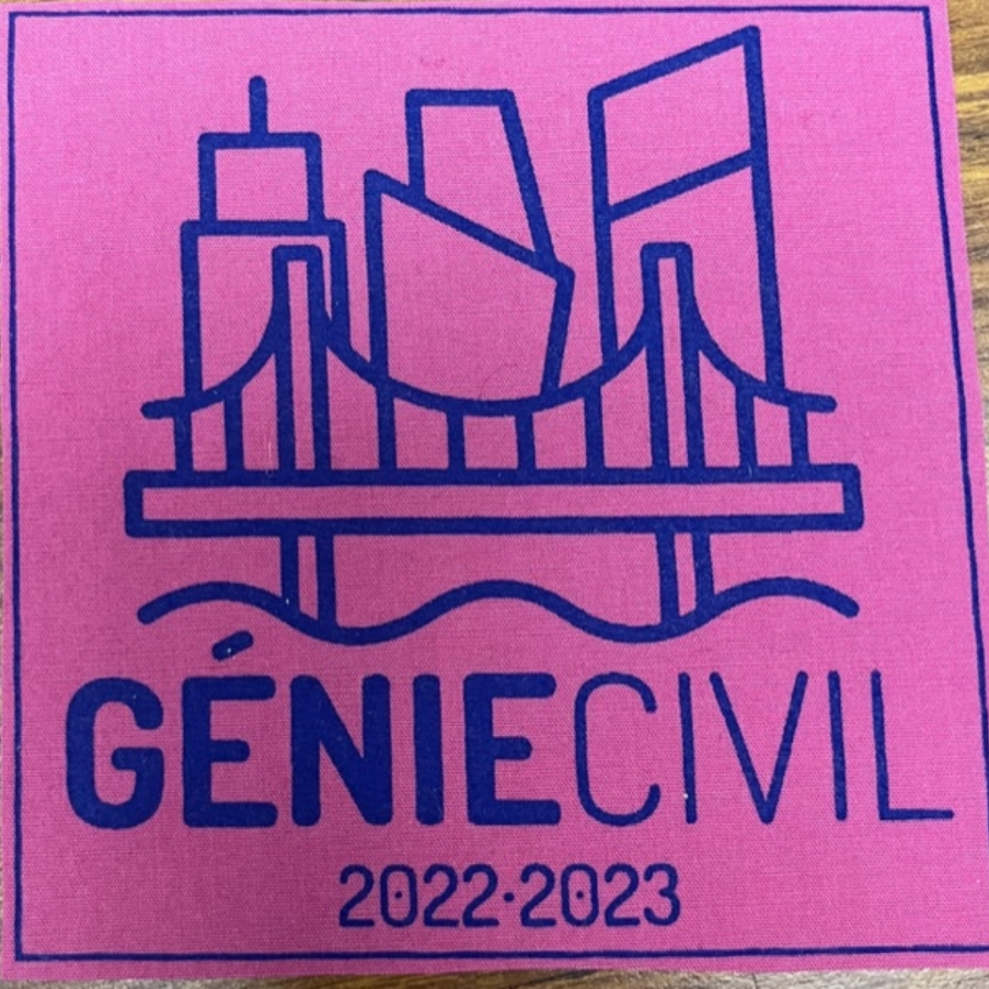 Patch génie civil bleu sur rose item