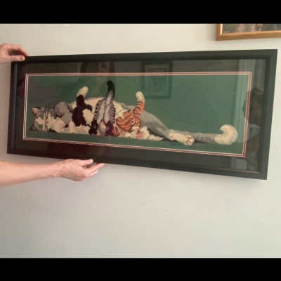 #5 Large Cross Stitch of Mom and Babies item