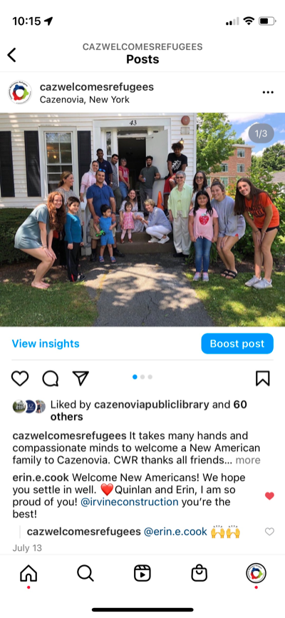 Cazenovia Welcomes Refugees