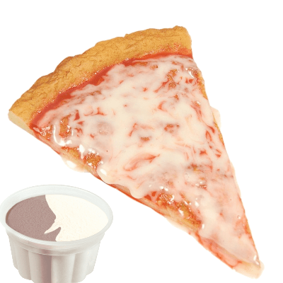 1 Slice of Pizza and Ice Cream item