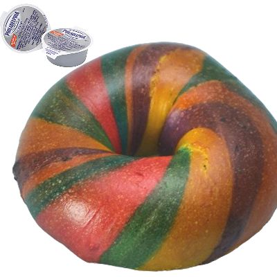 Rainbow Bagel with Cream Cheese item