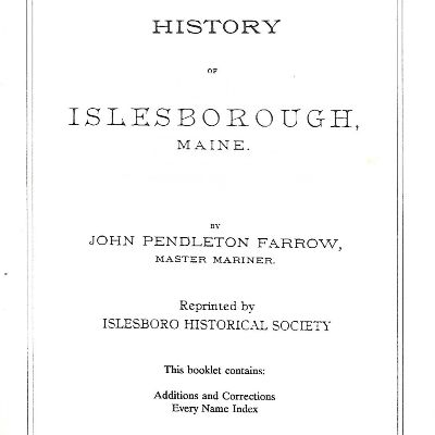 Supplement to History of Islesborough, Maine 1764-1892 item