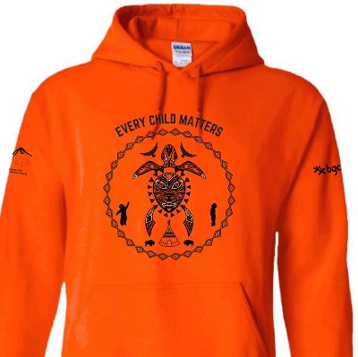 Orange Hoodie Adult Turtle Island Design LARGE item