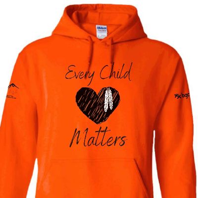 Orange Hoodie YOUTH Heart Design MEDIUM item