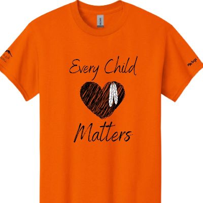 Orange Shirt Adult Heart Design SMALL item