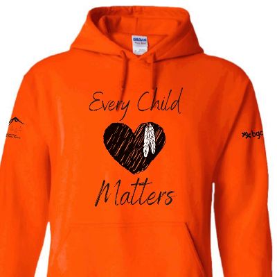 Orange Hoodie Adult Heart Design LARGE item