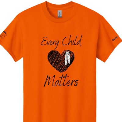 Orange Shirt YOUTH Heart Design LARGE item