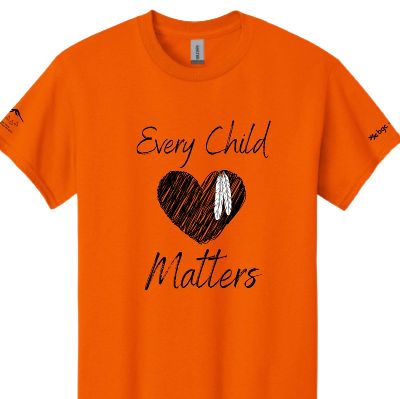 Orange Shirt YOUTH Heart Design MEDIUM item