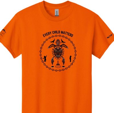 Orange Shirt Adult Turtle Island Design LARGE item