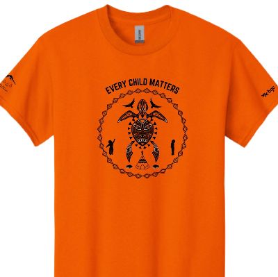 Orange Shirt YOUTH Turtle Island Design SMALL item