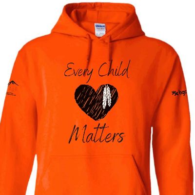 Orange Hoodie YOUTH Heart Design LARGE item