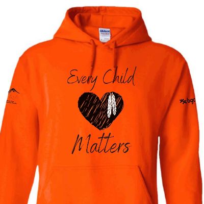 Orange Hoodie YOUTH Heart Design SMALL item