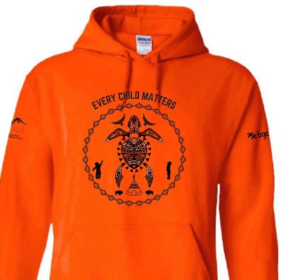 Orange Hoodie YOUTH Turtle Island Design LARGE item