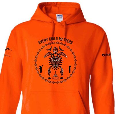 Orange Hoodie Adult Turtle Island Design 3XL item