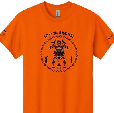Orange Shirt YOUTH Turtle Island Design LARGE item