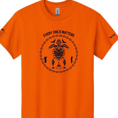 Orange Shirt Adult Turtle Island Design SMALL item
