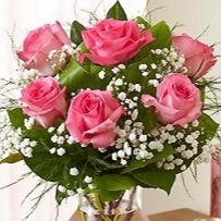 Bouquet of 6 pink & white roses & 2 Nutcracker theme cookies item