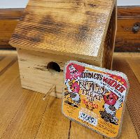 Hand Made Wooden Bird House with Feed item