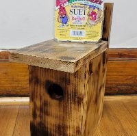 Hand Made Wooden Bird House with Feed item
