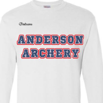 ADULT White LONG Sleeve w/ Blue letters item