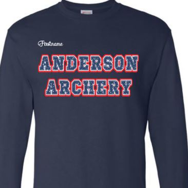 YOUTH Navy LONG Sleeve w/ Blue Letters item