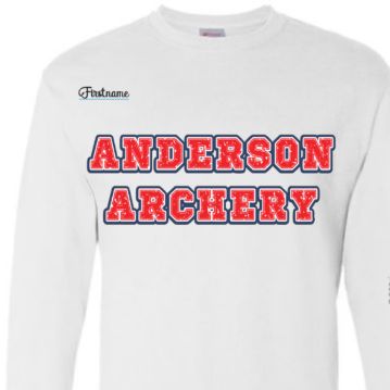 ADULT White LONG Sleeve w/ red letters item