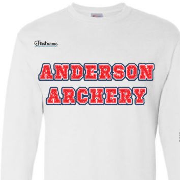 ADULT White SWEATSHIRT w/ red letters item