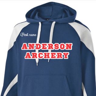 ADULT Navy and White HOODIE w/ Red letters item