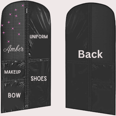 Cheer garmet bag with name customization and labels item
