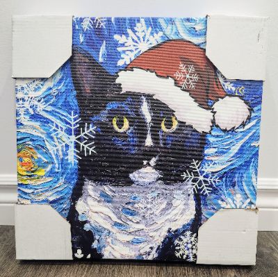 Cadre reproduction chat de Noël item